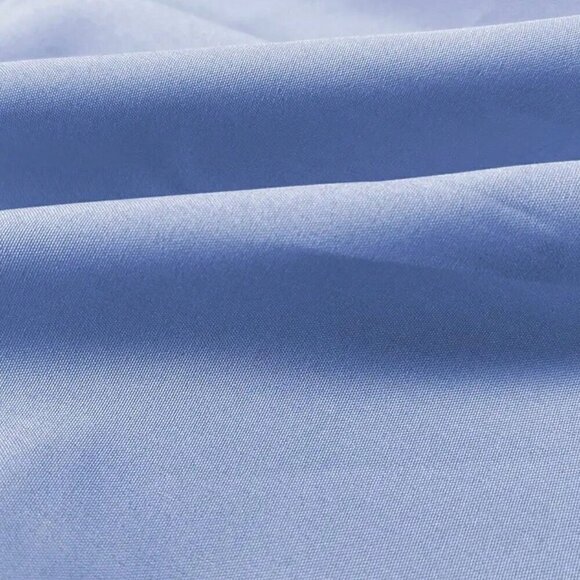 Blue Casual Women's Solid Color Drop Shoulder Long Sleeve Shirt - Picture 4 of 5